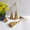 5Pcs Mini Broom Red Rope Straw Brooms Dollhouse Decor Halloween Micro Landscape Decorations Accessories Witch Broom 4