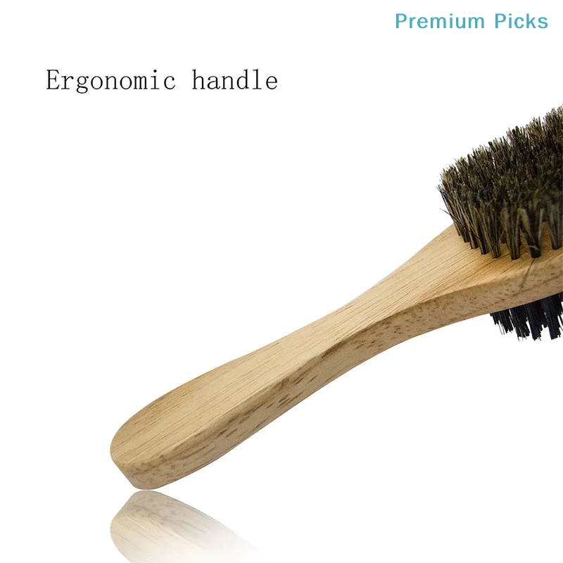 Pennello da barba portatile in setole di cinghiale ecologico per uomo, spazzola naturale per la pulizia del viso e dei baffi. - immagine 4