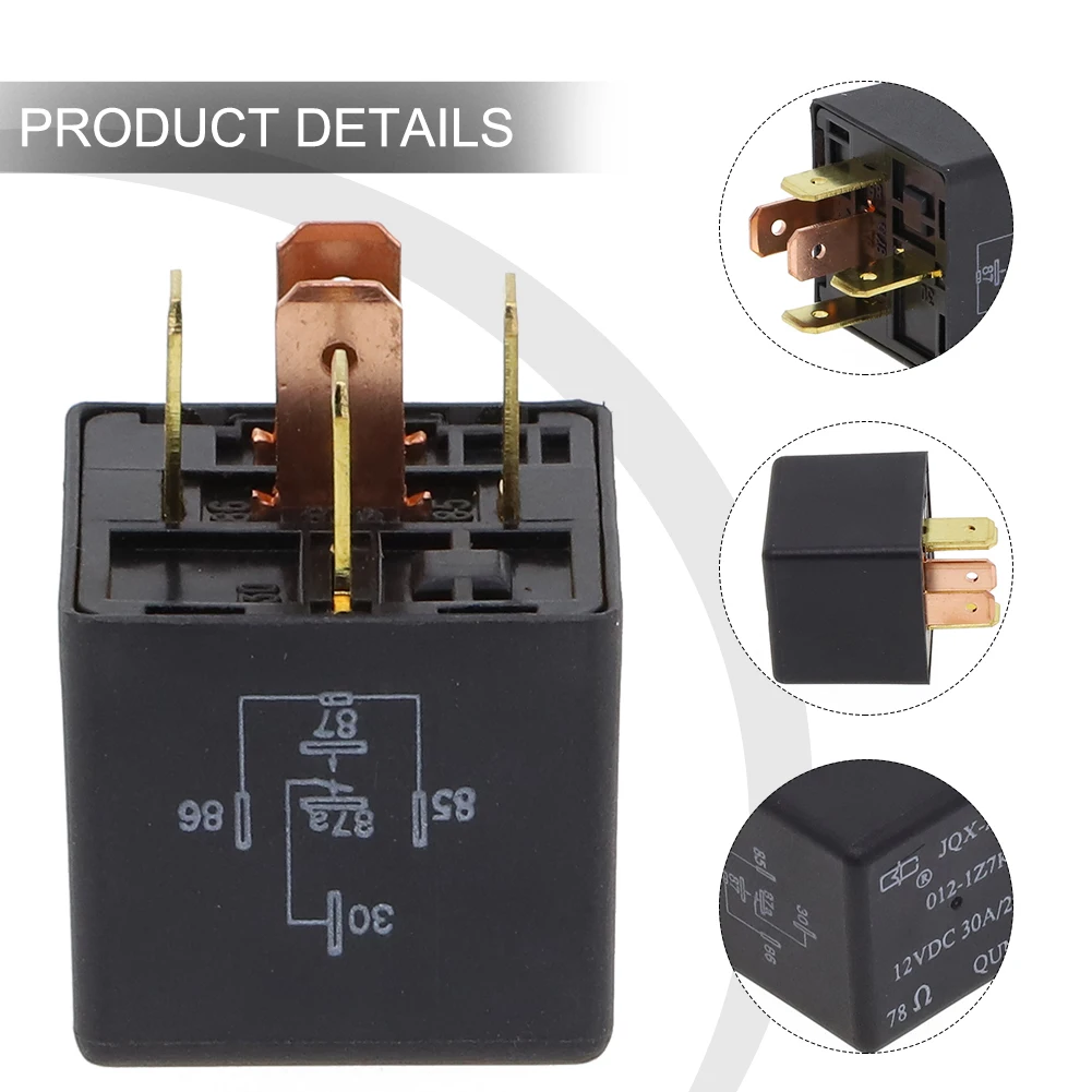 

12V DC 1pc 40A Relay Plastic & Metal Black Brand New FOAB-14B192-AA Parts FOAB-14B192-AA Fuel Pump Blower Relay