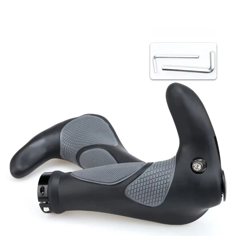 Bicycle Grip Handlebar End Cap Aluminium Alloy Lock Mountain Handle Bar Grip Bike Anti-Skid Rubber Bicycle Skid-Proof Grips