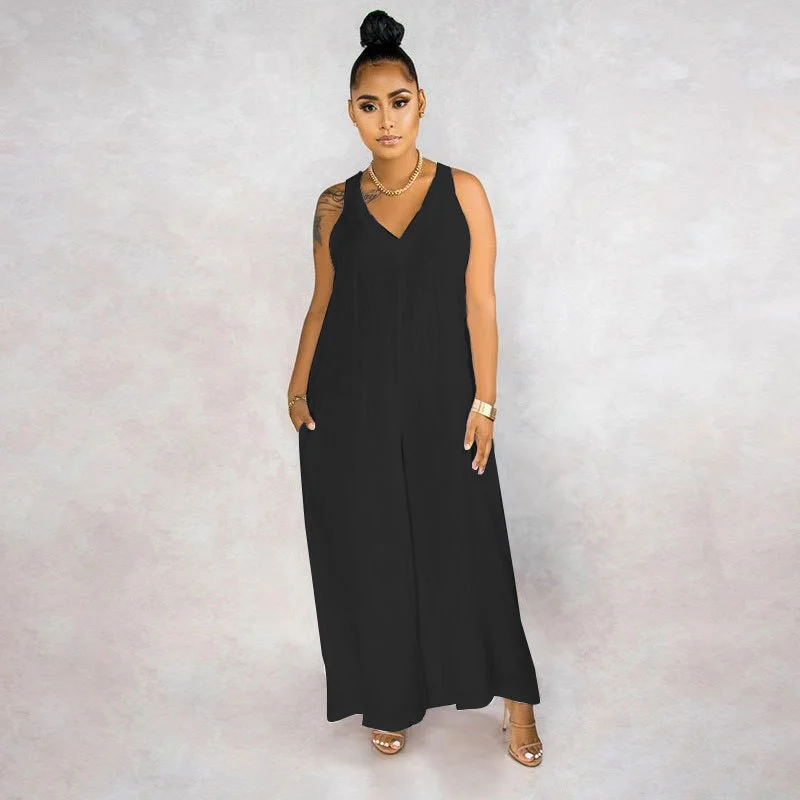 

Zoctuo Baggy Pants Wide Leg Casual Loose Street Solid Straps Women's Female 2023 Spring Summer Overalls Jumpsuit Bandage New