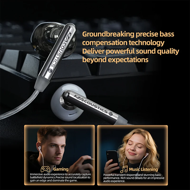Auricolari KZ Duet Dual Dynamic Driver Units Auricolari cablati in-ear_voghion.com