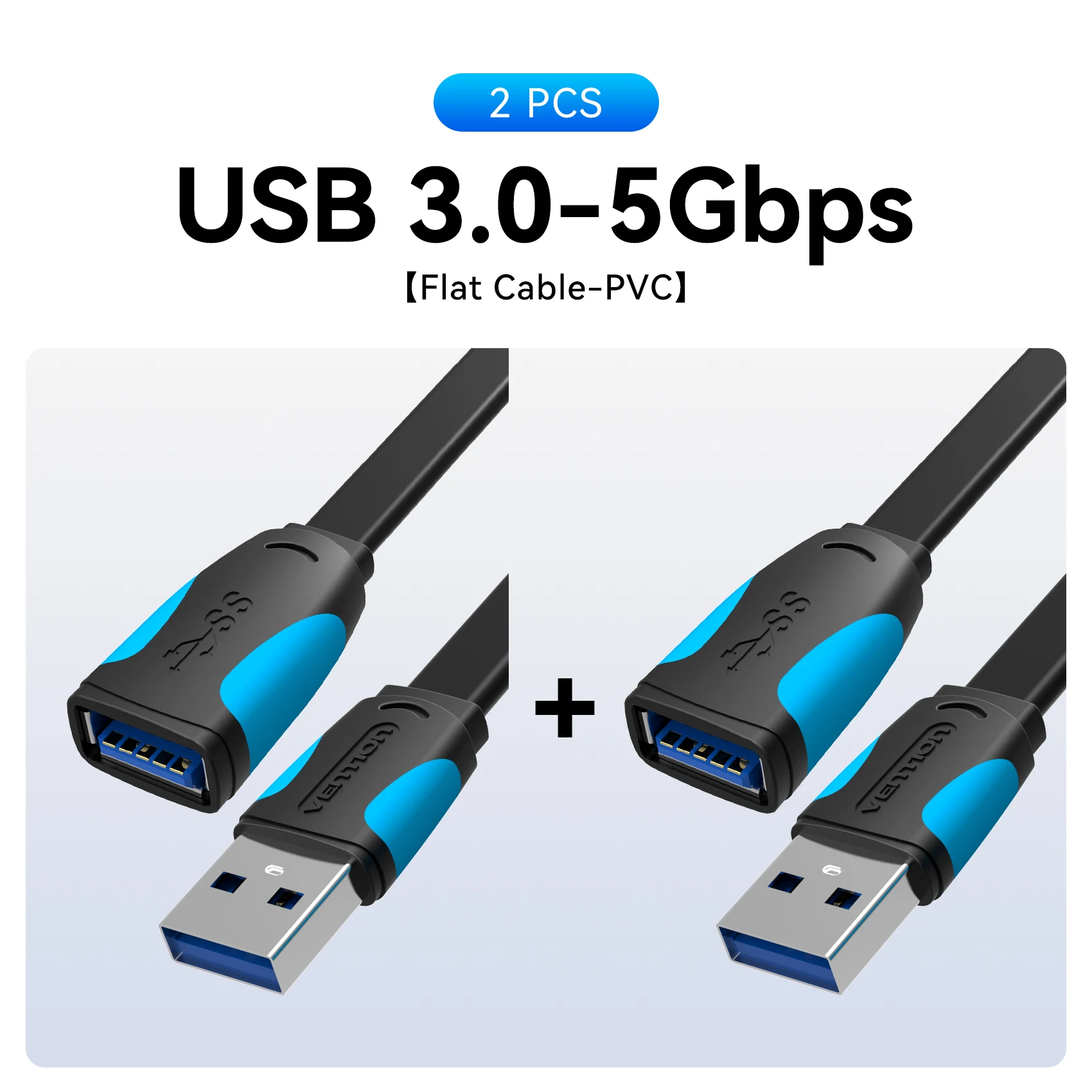 High-Speed USB Extension Cable - Male to Female Data Cord for Smart TV, PC, and SSD