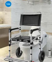 Hot selling Ksitex shower elderly toilet commode patient transfer lift chair with toilet wheels 2