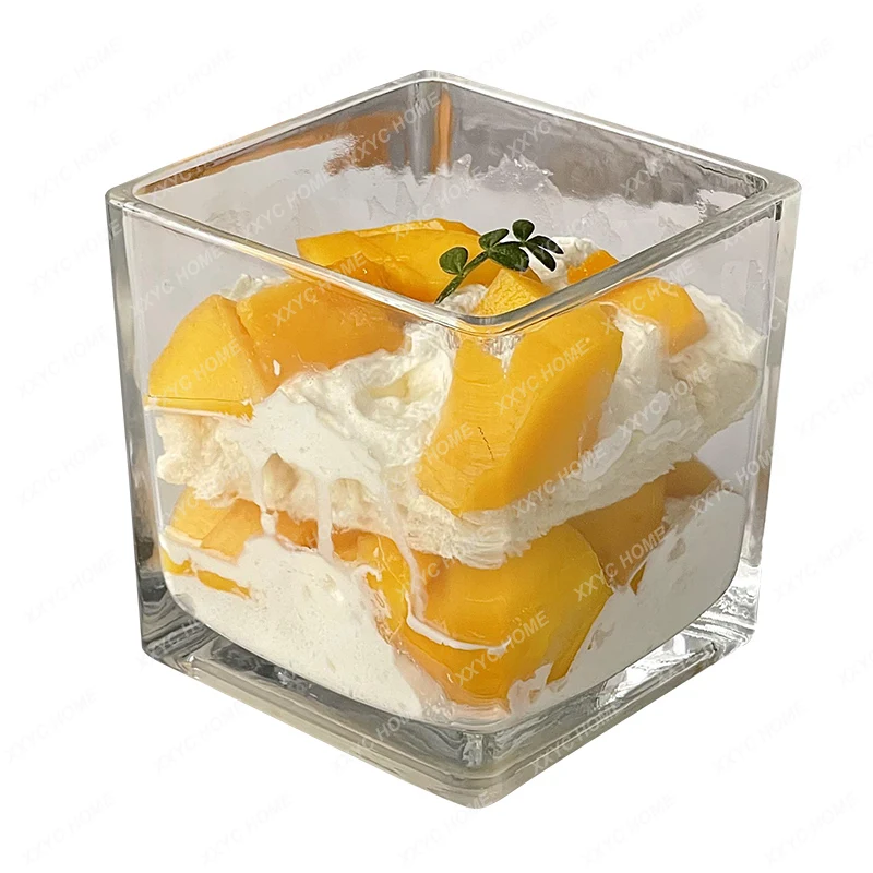 

Square Glass Cup Ice Cream Cake Dessert Cup