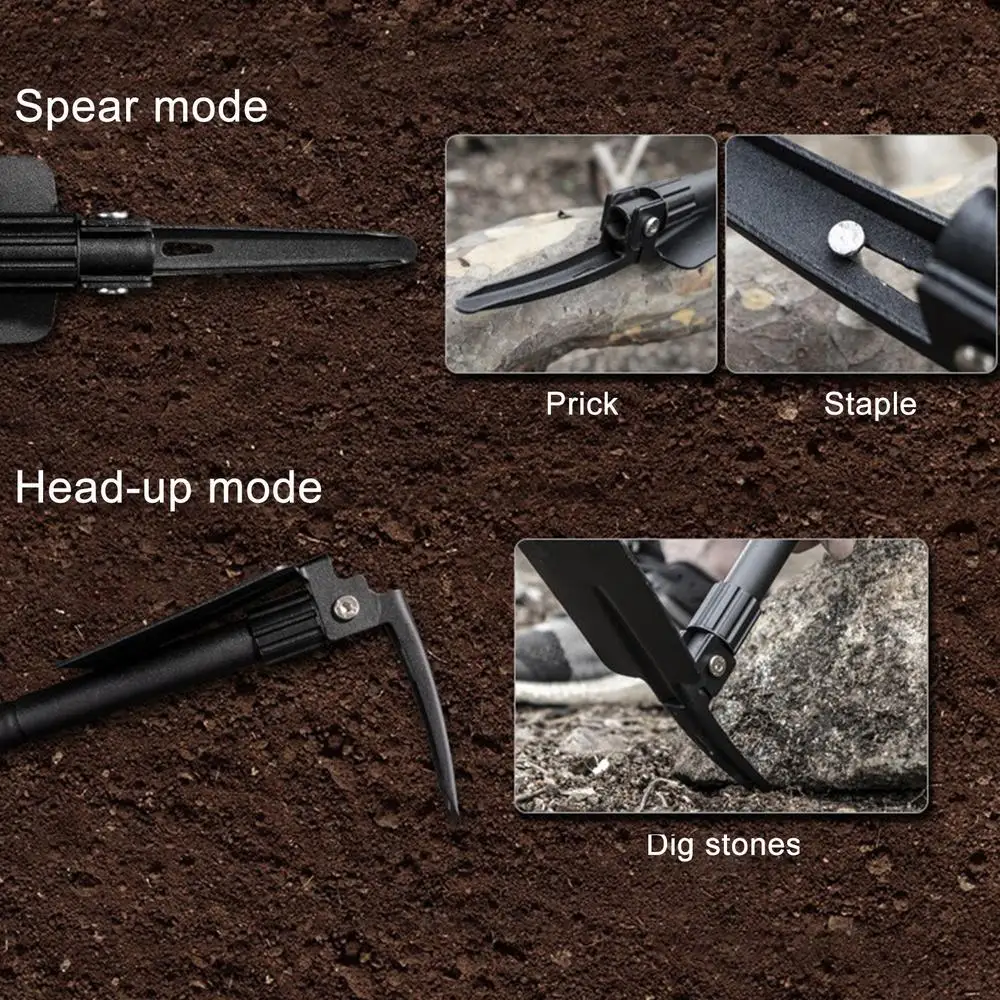 Description Picture 6 of itemFoldable Camping Shovel Pickaxe Hoe Outdoor Emergency Multifunction Gardening Tool For Digging Ditching With Carrying Bag