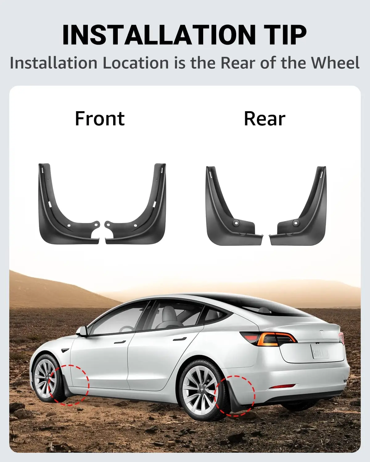 Tesla Model Y 2020+ Mud Flaps & Splash Guards