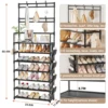 Shoe Rack 7Tier for Closet Entrance Shoe Shelf with Hooks Side Pocket Space Saving 3