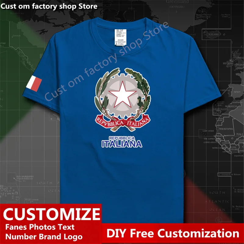 Maglietta In Cotone Italia Italia Maglietta Personalizzata In Jersey Con Nome Numero Logo Maglietta High Street Hip Hop T-Shirt Allentata Ita Paese It