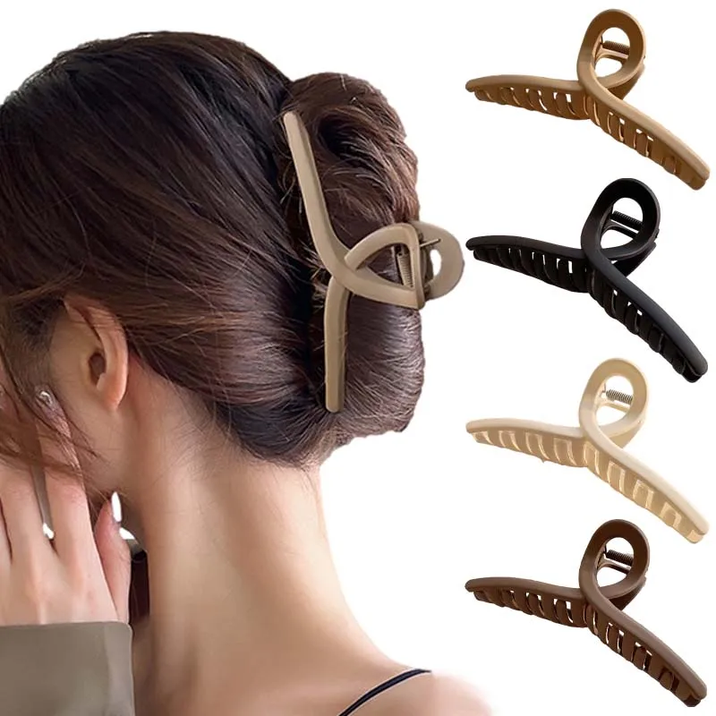 

Women's Large Hair Clips Matte Hairpins Fashion French Elegant Hairgrips Korean Simple Solid Hairclip Girls Y2K Hair Accessories