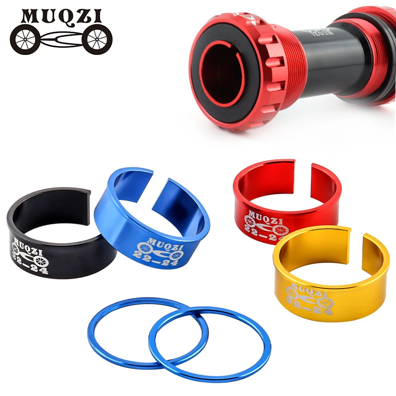 Bicycle bottom bracket adapter Bicycle bottom brackets adapter MUQZI MTB Road Bike Bottom Bracket Adapter 24mm To 22mm Conversion Washer Aluminum Alloy Adjust Ring