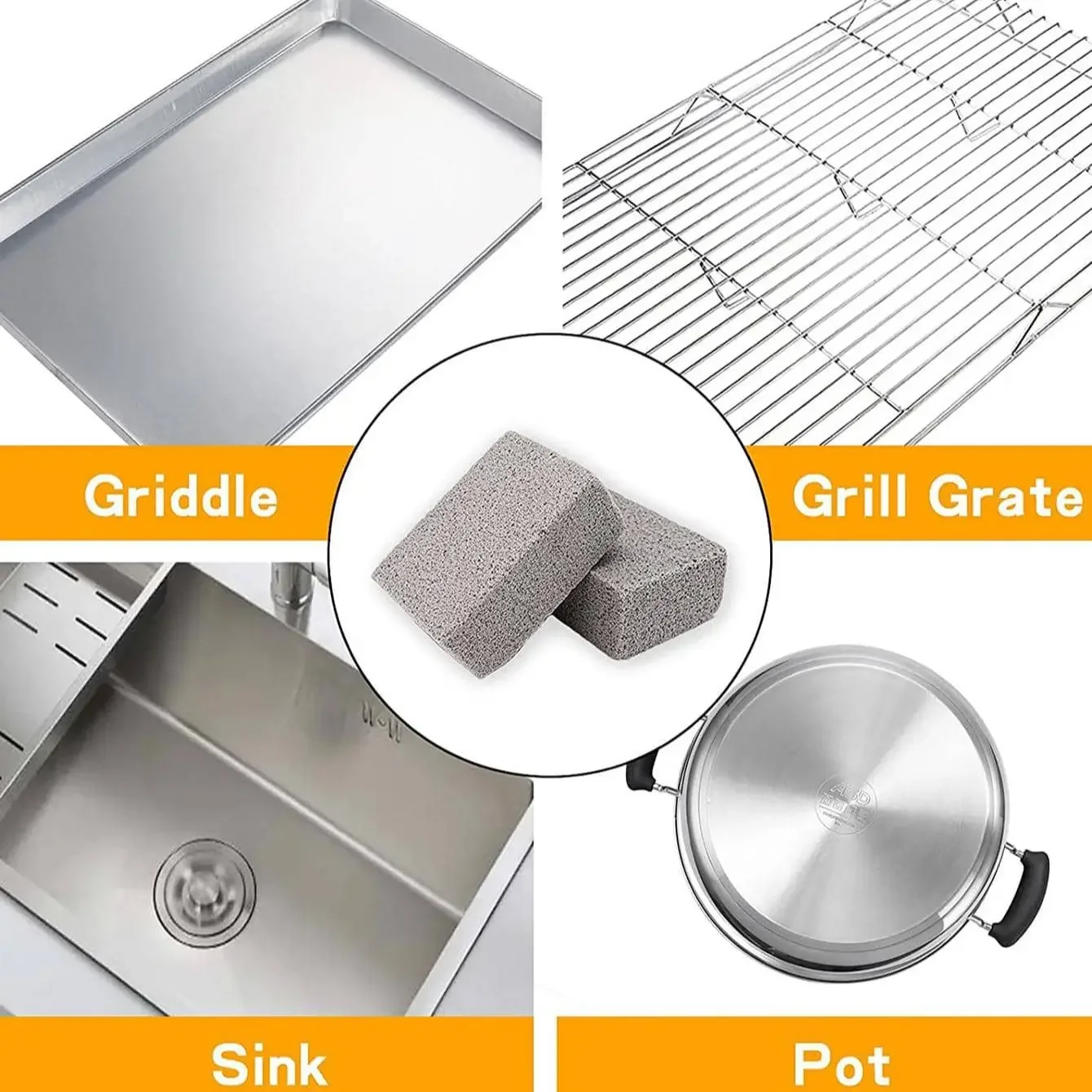BBQ Grill Cleaning Brush Brick Block Barbecue Cleaning Stone Pumice Brick