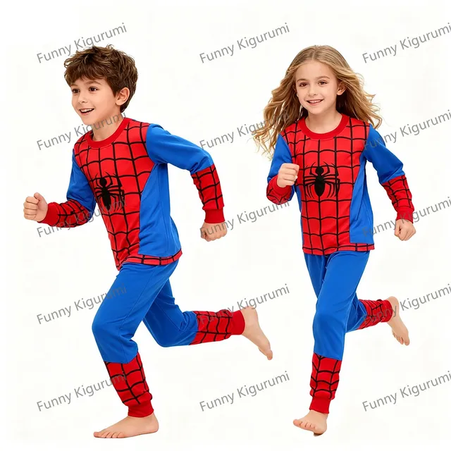 Autumn Children's Spider Clothing Set Cartoon Kids Cotton Sleepwear Boys Mickey Pyajam Baby Toddler Long Sleeve Pajamas Homewear