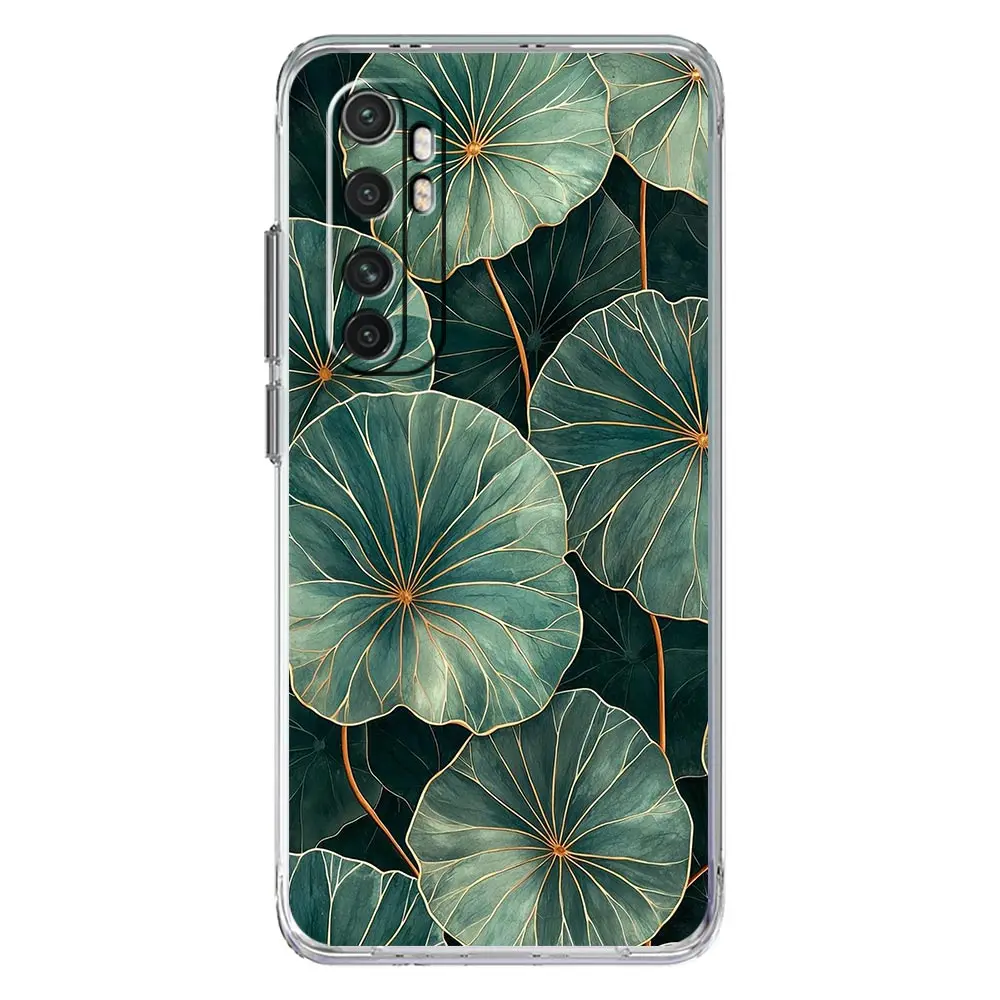 Clear TPU Phone Case with Monstera Green Leaf Design