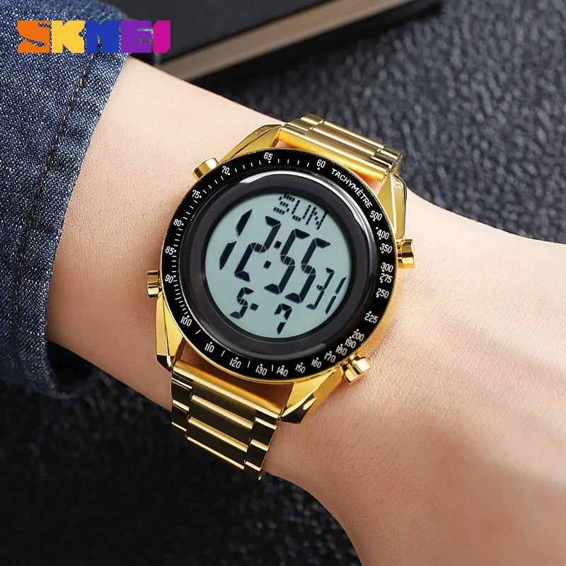 SKMEI Luxury Military LED Electronic Man Watch Fashion 2Time Week Chrono Wristwatch For Men Waterproof Digital Male Clock Reloj