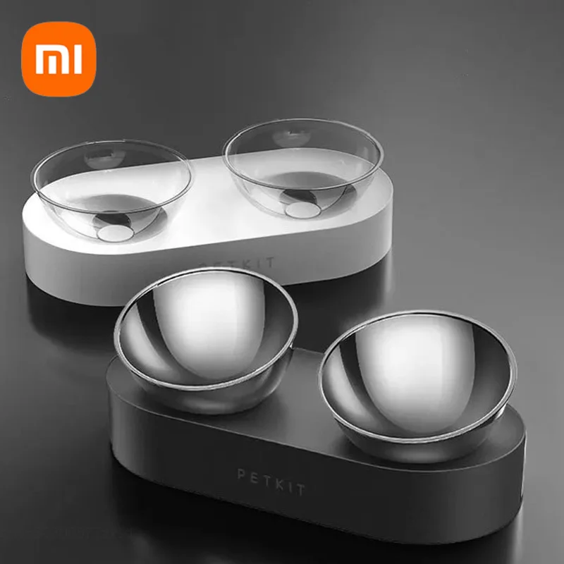 Xiaomi PETKIT Pets Bowl Feeding Dishes Cats Bowls Scratch Resistant Adjustable Double Feeder Bowls Pets Supplies Feeder Tools