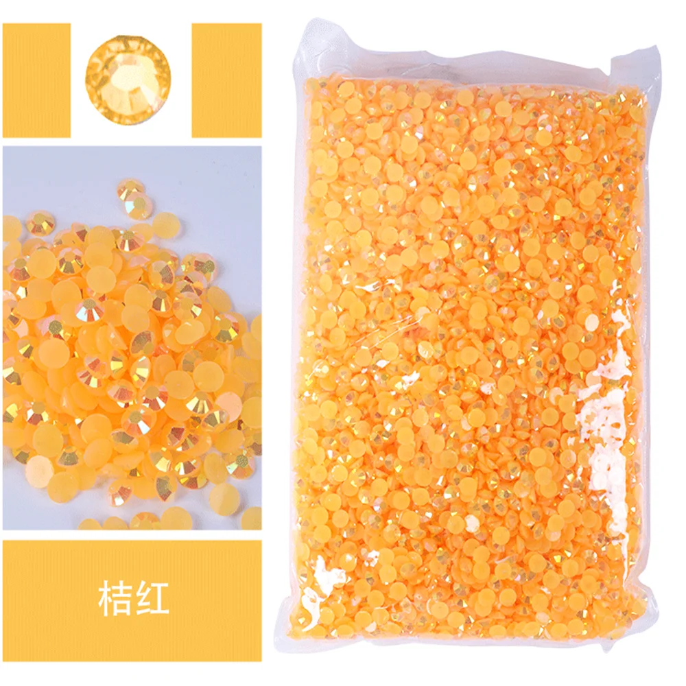 Vibrant Jelly AB Color FlatBack Resin Rhinestones for Nail Art and Garment Embellishment