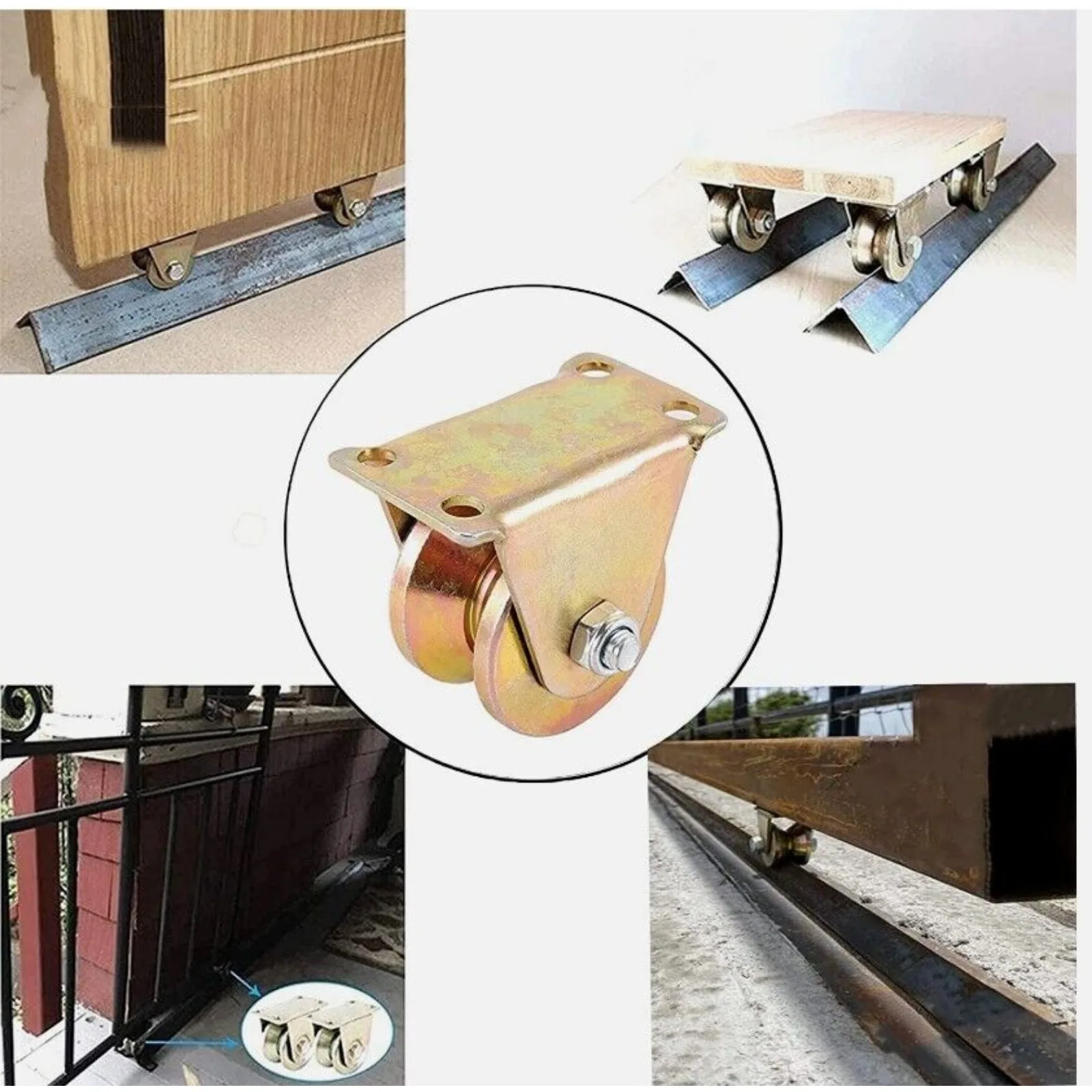 US Sliding door casters are suitable for V-track 2-inch V-groove wheel 4-piece steel roller - 5