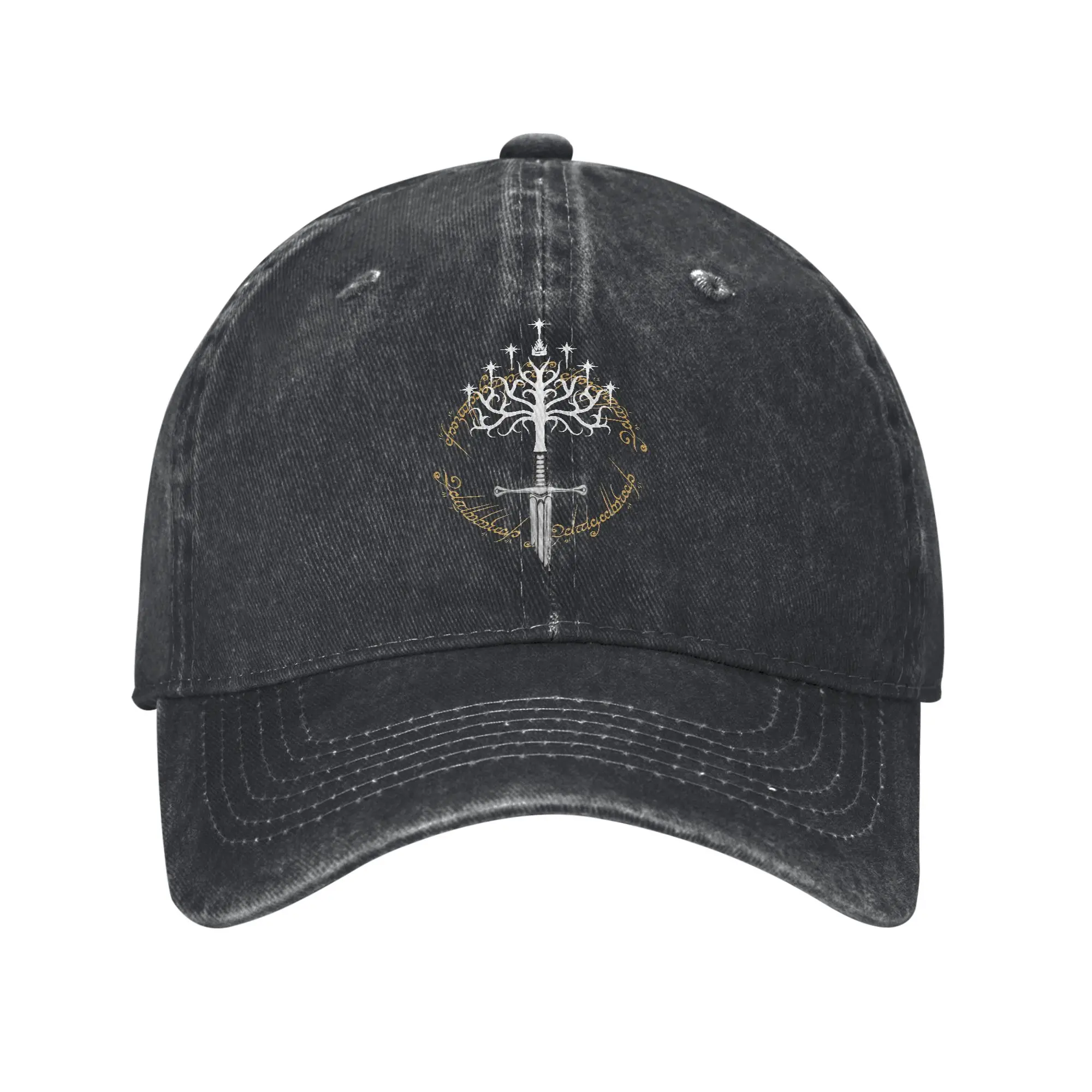 Anduril White Tree L-Lords of The Rings Baseballkappen für Herren und Damen, Denim-Kappen, Hut, Vintage-Stil, Outdoor, Laufen, Golf, verstellbare Kopfbedeckung
