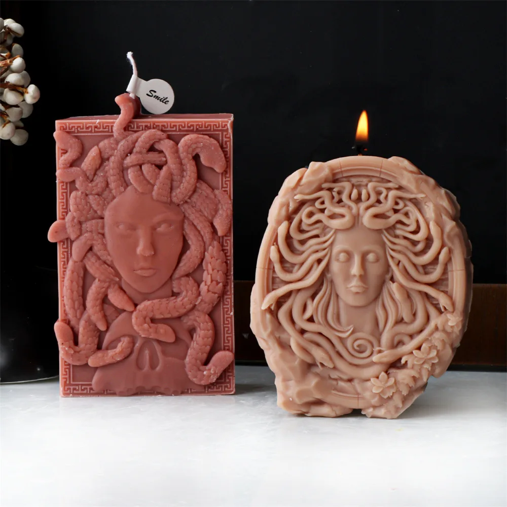 

Mirosie Medusa Silicone Candle Mold Portrait Aromatherapy Plaster Soap Mold Home Decoration Resin Molds Candle Making Supplies