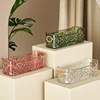 Luxury Crystal Clear Makeup Organizer, Plastic Cosmetic Storage Box, Freestanding Display Case, Lightweight for Bathroom, Vanity 2
