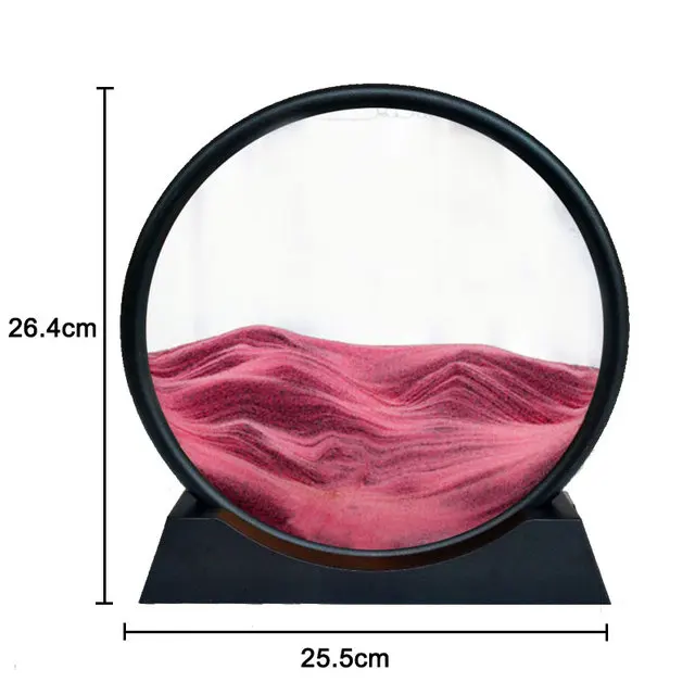 3D Quicksand Decor Picture Round Glass Moving Sand Art In Motion Display Flowing Sand Frame For Home Decor Hourglass Painting 