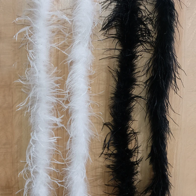 

White/Black Ostrich Feather Boa 9-11cm Feather Boa Fluffy Boa Costumes/Party/Fashion /Wedding Dress Decoration Feather Scarf