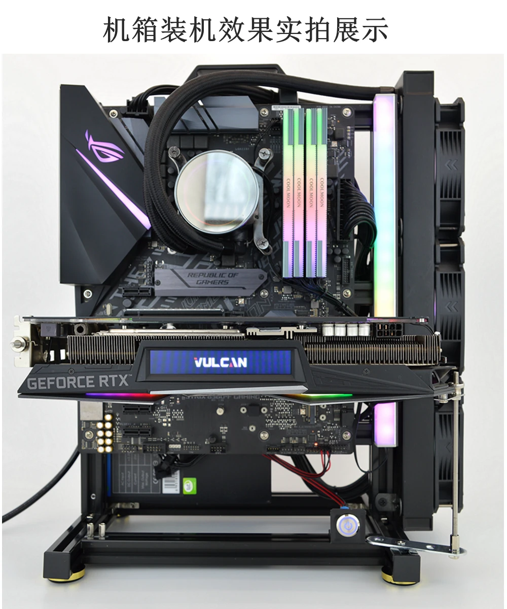 S7323c12719f84e959c79bac5749be016d Open PC Case Frame DIY Creative Rack Mini ITX MATX Gamer Cabinet ATX Air/Water Cooler 360 Desktop Computer Gaming Chassis Mallzona