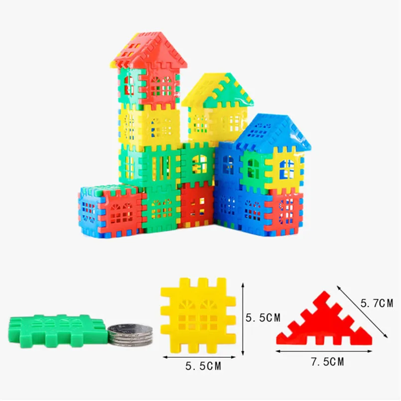 1SET = 160/100PCS Baby Children Kids Construction Educational Learning House Building Brain Developmental Game Blocks Toy Set L1