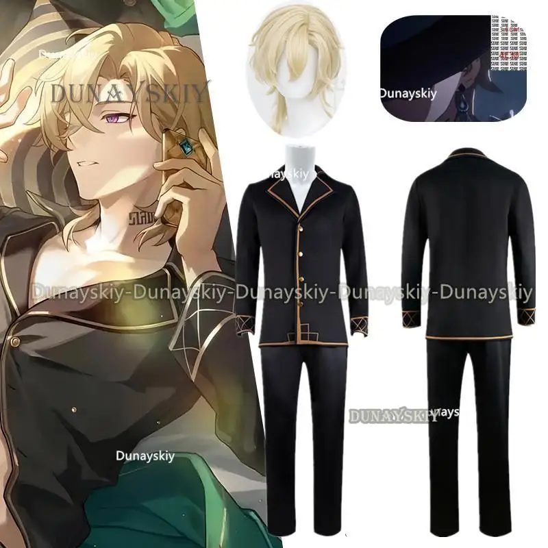 

Aventurine Cosplay Game Honkai Star Rail Costume Party Suit Pajamas Earrings Lenses Halloween Carnival Uniform Anime Clothing