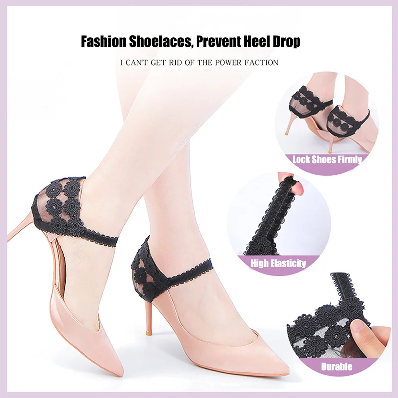 Elastic Shoelaces with Anti-Drop Heel Strap - Fashionable Solution for Loose Women's Shoes, Complimentary Shipping