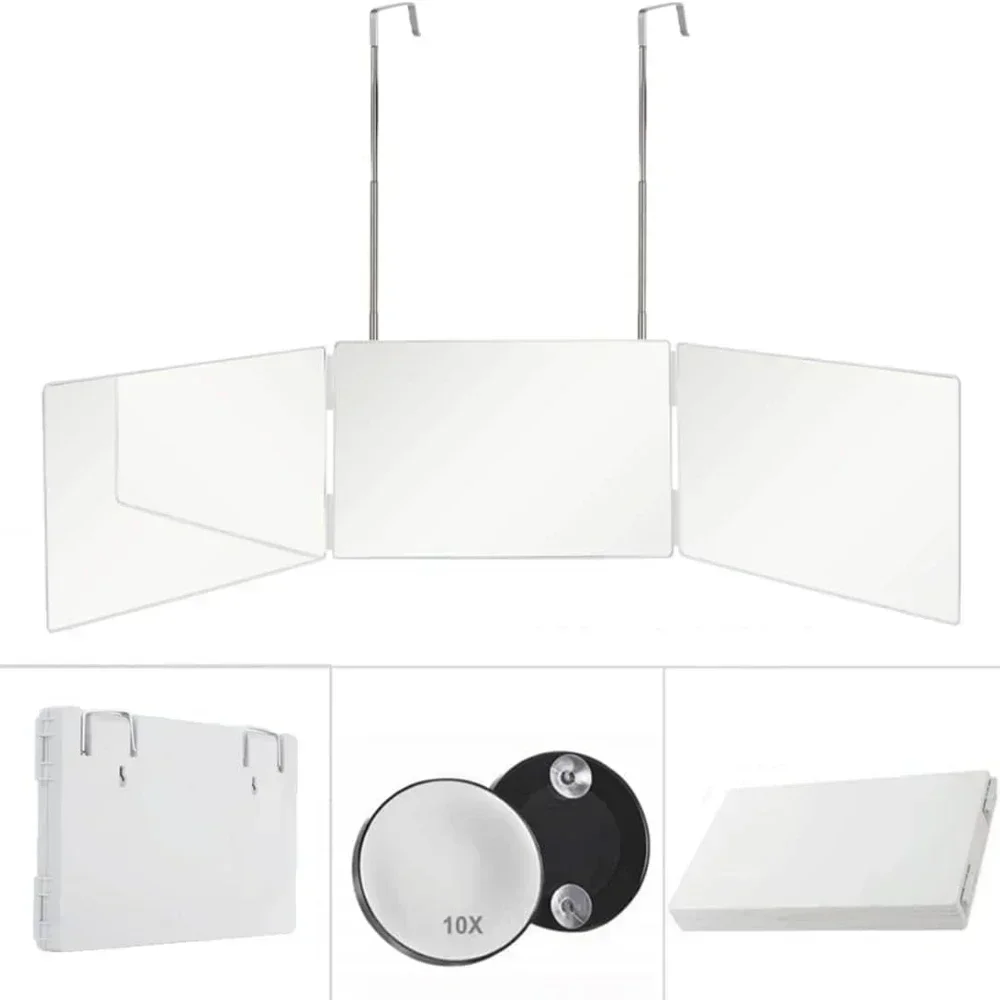 Magnifying Mirror 3Way Mirror with 10X Magnification For Hair Cutting