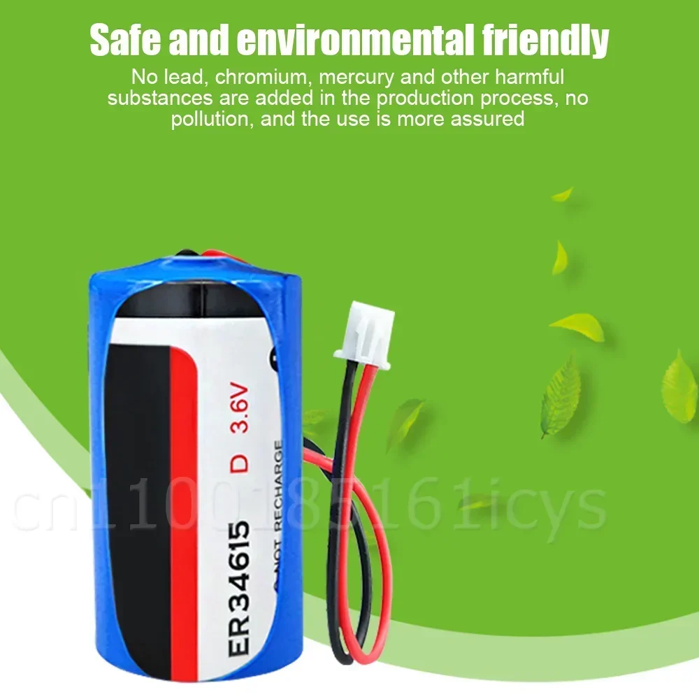 3PCS 3.6V 19000mAh ER34615 ER34615M D Size Lithium Batteries With Plug For Smoke Alarm Gas Meter Water Meter PLC IOT Locator