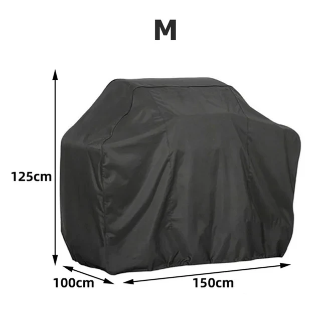 Durable Black UV-Protective BBQ Grill Cover