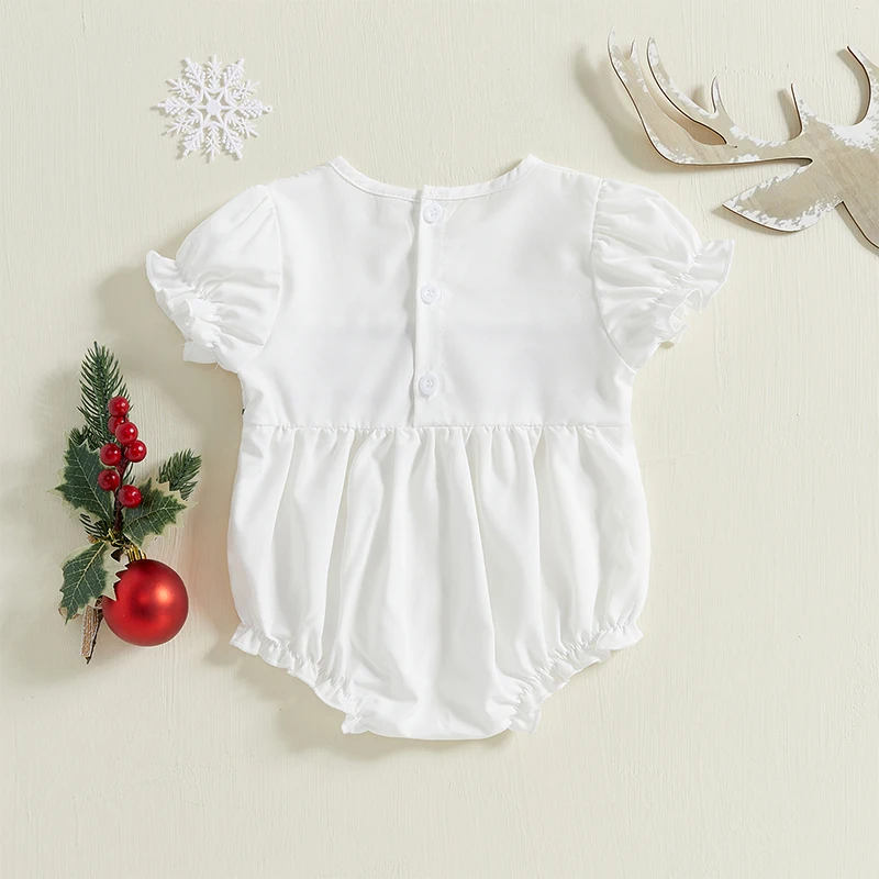Christmas Romper with Wreath Embroidery 3