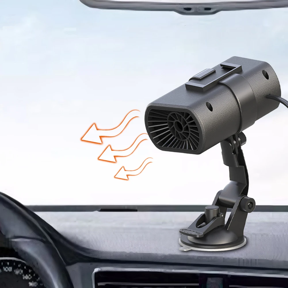 Portable Electric Car Heater with Suction Cup Air Cooler Fan 12V Demister Defroster Heating Fan 200W Dryer Windshield Defogging