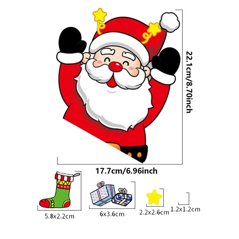 Christmas Door Stickers Holiday Window Clings Cute Christmas Mirrors Clings PVC Window Christmas Stickers Christmas Door Decals