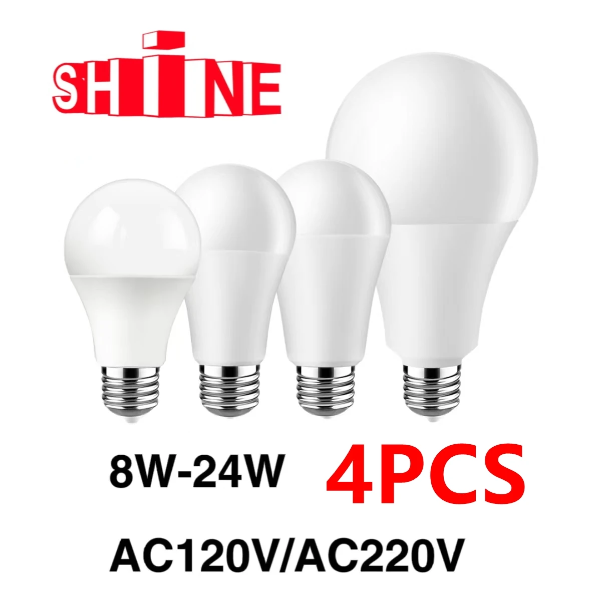 4pcs LED energy-saving bulb 8W-24W AC110V 220V no flickering warm white light E27 B22 is suitable for kitchen study