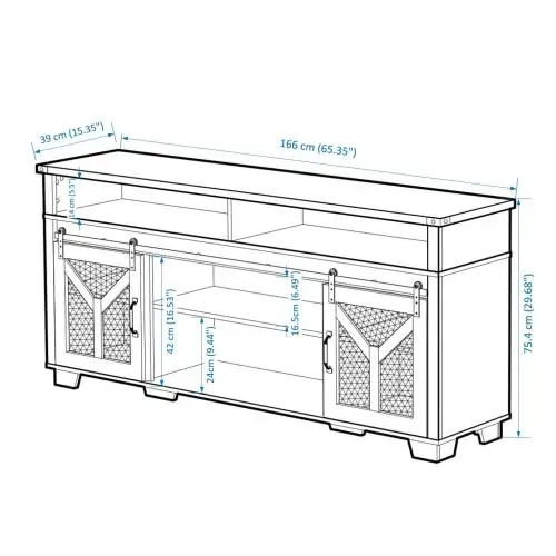 LED Barn Door TV Stand 6