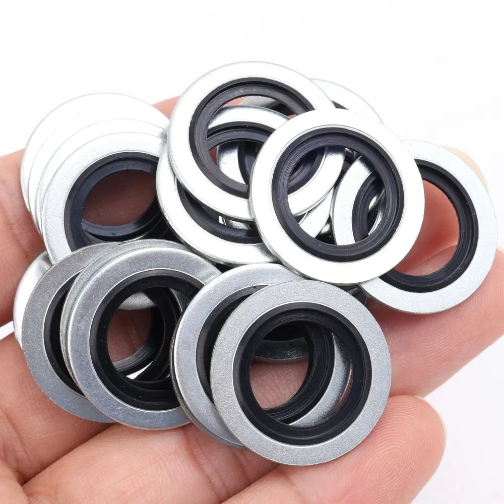Renault Oil Drain Plug Gasket Bonded Seal Washer Car Oil Pan Drain Plug Aluminum Alloy Fluororubber Sealing Ring Gasket Car Accessories 110265505R