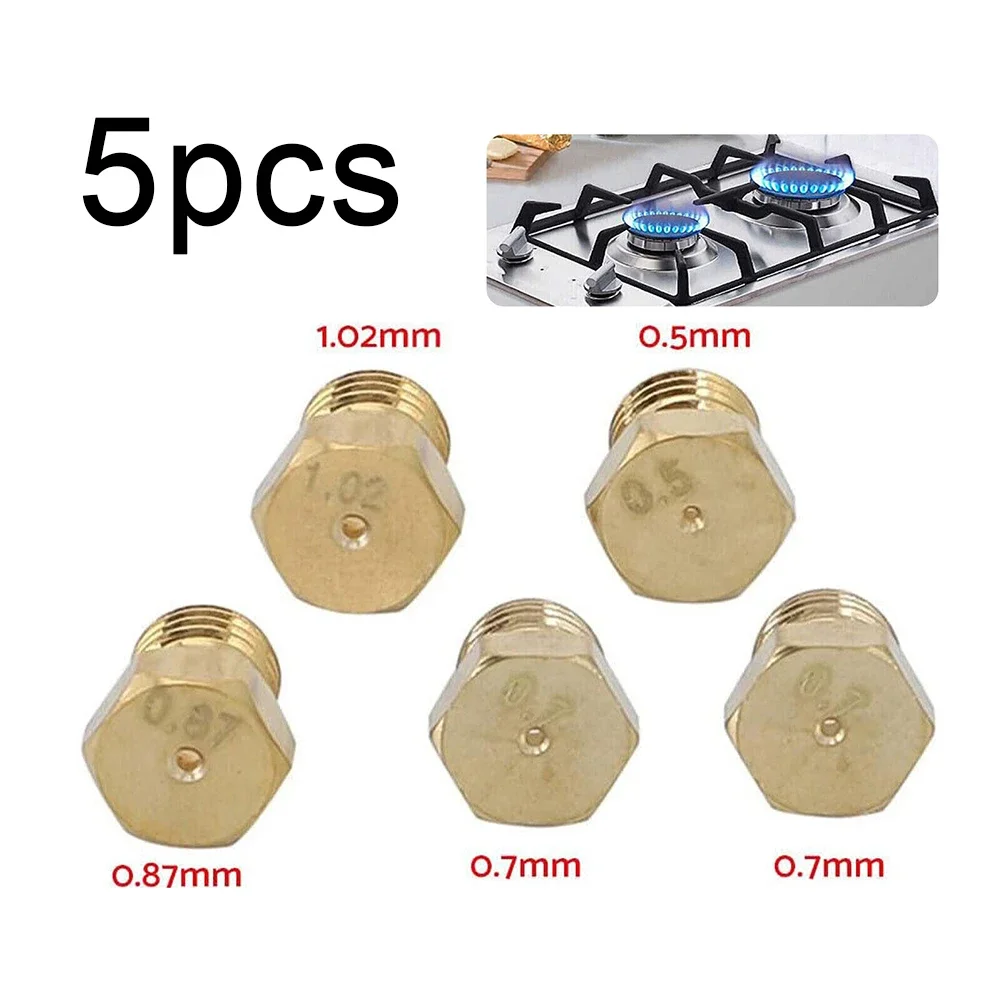 LPG Gas Jet Set Burner Hob Conversion Kit Nozzles 0.5/0.7/0.87/1.02 Cooker Hobs Gas Cooking Stove Jets Hardware 5pcs,gas burner conversion kit