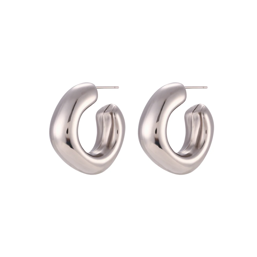 Orecchini a cerchio da donna a forma di stella, in oro/argento, alla moda, leggeri, ipoallergenici