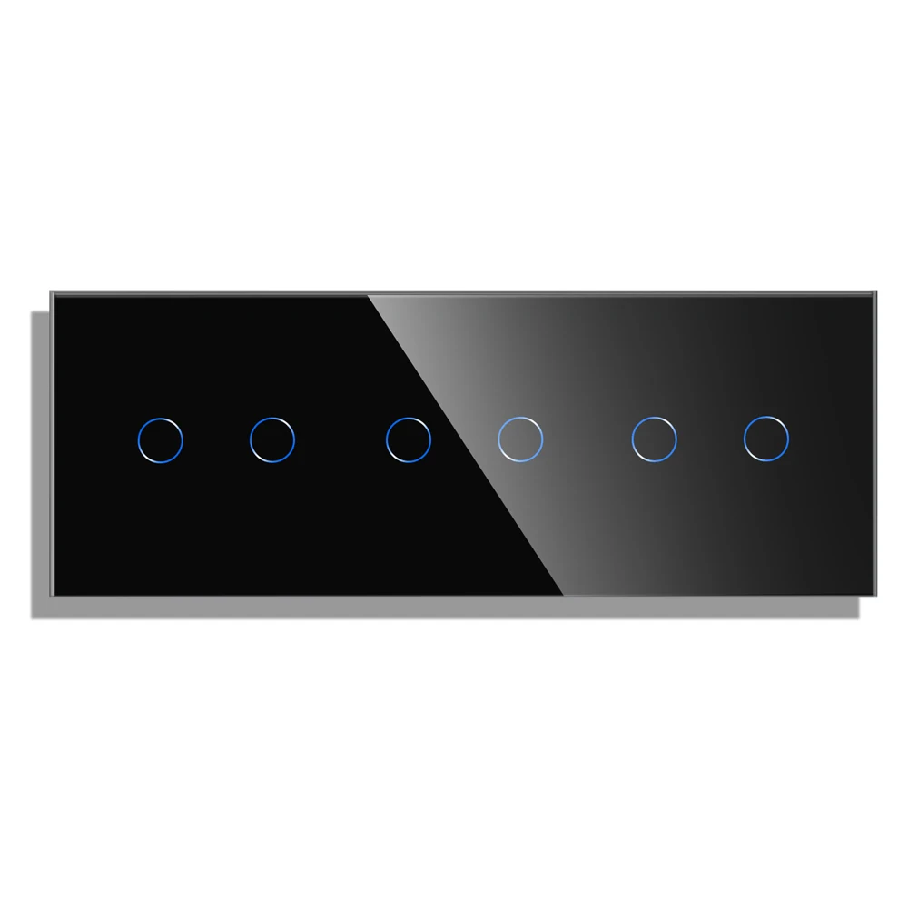 Triple gang touch sensor switch panel 86*229mm can match with touch switch function part smart wall switch wall touch switch socket