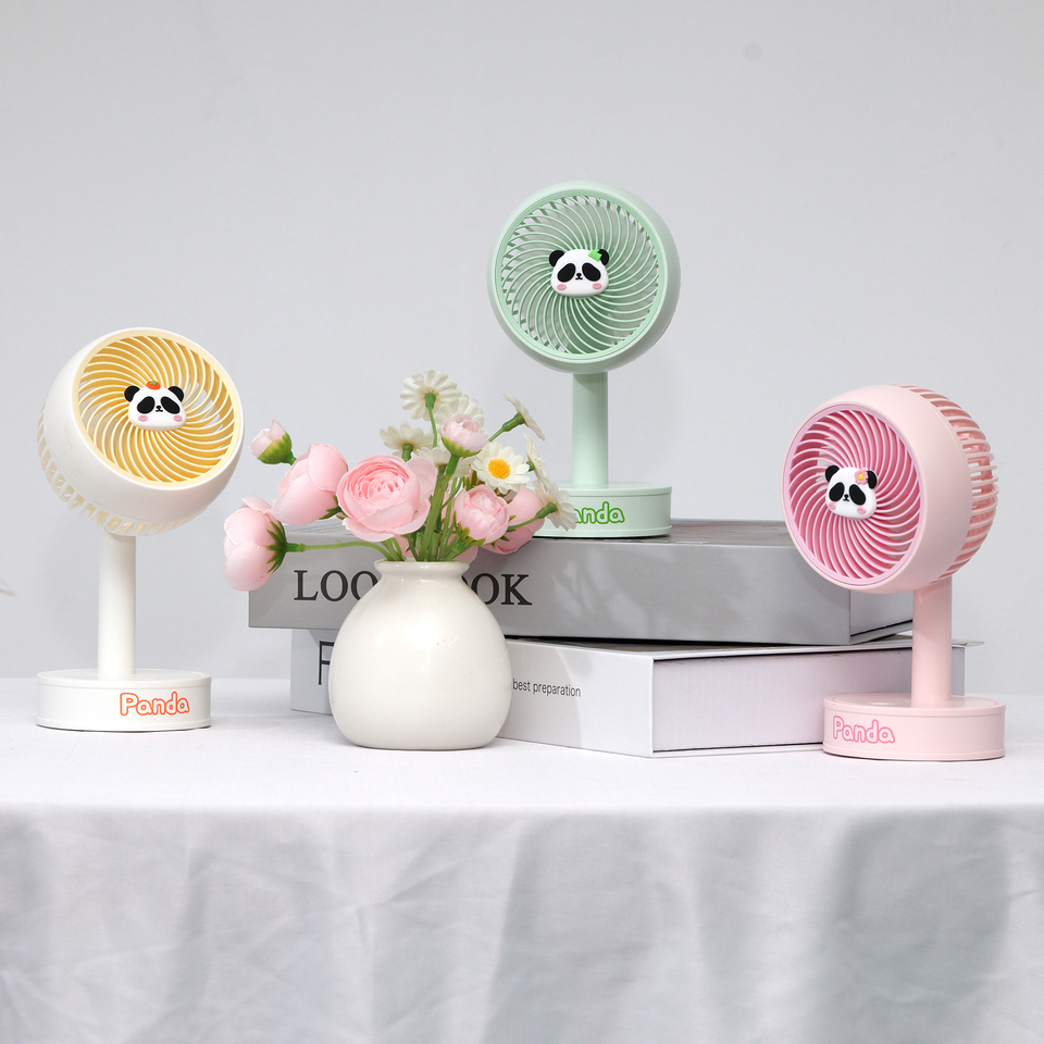 YS-2371-Adorable Panda Desktop Fan - Small & Portable, Colorful Options, Perfect for Summer Personal Cooling on Desk