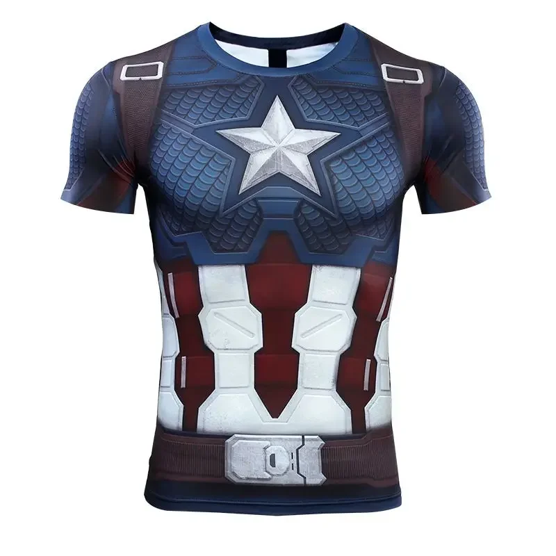Superhero T Shirts Summer Short Sleeve O-neck Fitness Harajuku Sports Tops superhero t shirts