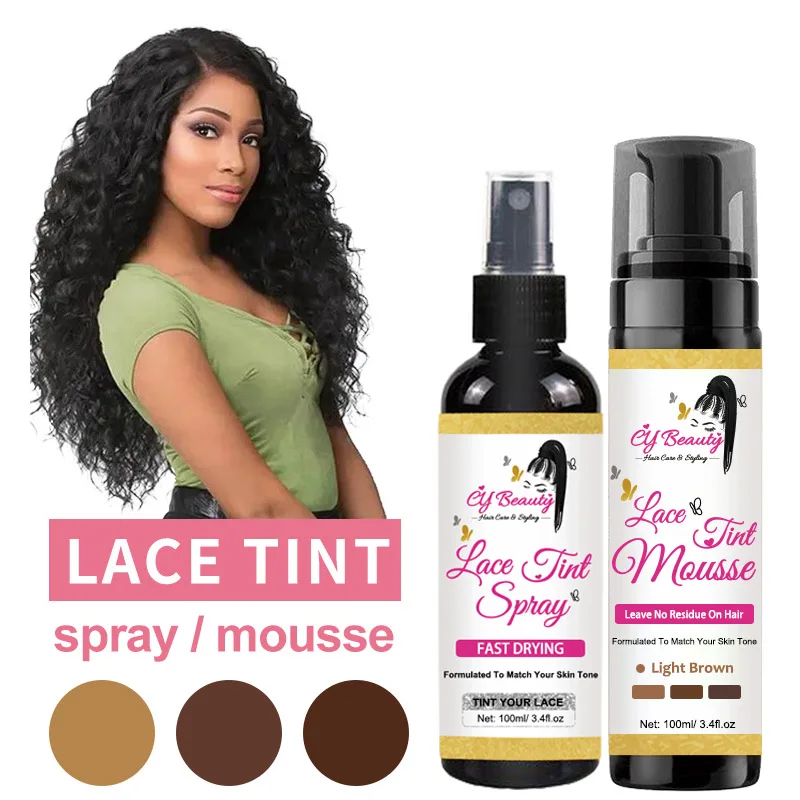Lace Tint Mousse for Wigs Waterproof Lace Tint Spray Quick Dry Wig Cap Headband Wig Accessories For Toupees тени для век жидкие luxvisage matt tint waterproof матовые тон 102 dusty rose