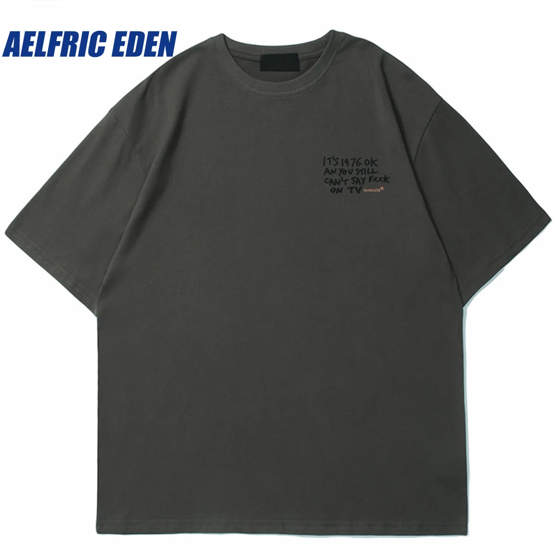 ◆Aelfric Eden◆ホットフィックス ナンバーTシャツ 送料込 Aelfric Eden-T-Shirt à Manches Courtes en Coton, Streetwear