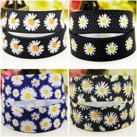 22mm 25mm 38mm Little Daisy Cartoon Character printed Grosgrain Ribbon for DIY Hair Bows Party Gift Decoration Material 10 Yards