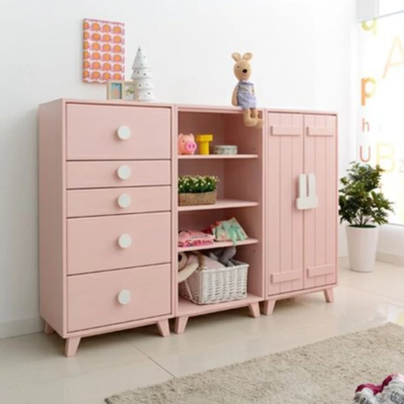 Kids Shelves Wardrobes Closet Cute Pink Hangers Storage Organizer Bedroom Dressers Meuble De Rangement Room Furniture CY50CW