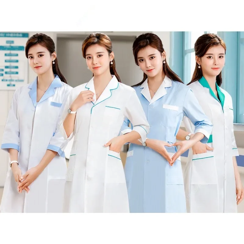 

New Cheap White Lab Coat for Women Men Students Chemistry Healthcare Professionals Nurse Long Sleeves Doctor Work Robe